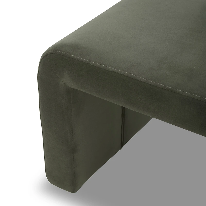 Better Homes & Gardens Juliet Velvet Waterfall Ottoman, Olive