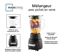 Blender en verre à vitesse 5 avec capacité 48 oz, noir