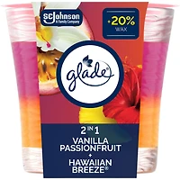 Glade 2 en1 - Chandelle parfumée-vanille fruit de la passion et brise exotique Chandelle à une mèche