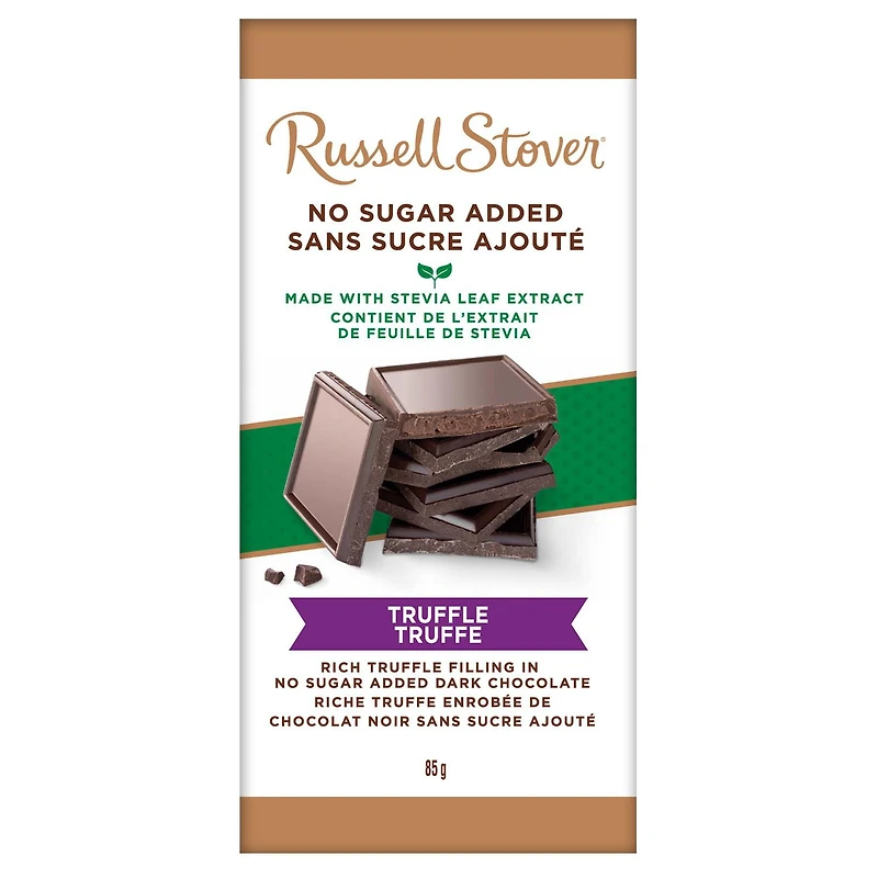 Chocolat noir Truffe sans sucre ajouté de Russell Stover – Barre (85 g)