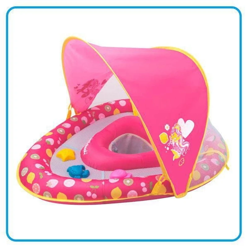 SwimSchool Grow-With-Me Babyboat avec auvent et 3 jouets - Sirène BabyBoat avec auvent et jouets