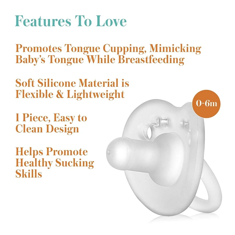 Sucette cylindrique en silicone Balance + Evenflo Feeding, phase 1