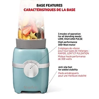 Starfrit Personal Blender - Two 828ml Cups - Two Blades - High, Low & Pulse Modes - 300W - Eucalyptus, Blender