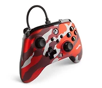 Manette câblée PowerA améliorée pour Xbox – Camo Rouge Métallique ; manette de jeu, manette de jeu vidéo câblée, manette de jeu, jeux, Xbox Series X|S
