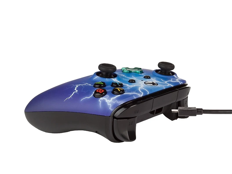 Manette câblée améliorée PowerA pour Xbox One, design Éclair dissipant
