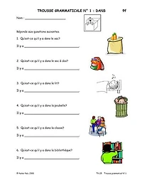 The Fsl Classroom Trousse Grammaticale - No1 French Reproducible Teaching Activities