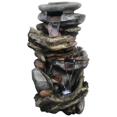 Angelo Décor Switchback Falls Fountain with energy-efficient pump and LED Lighting