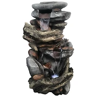 Angelo Décor Switchback Falls Fountain with energy-efficient pump and LED Lighting