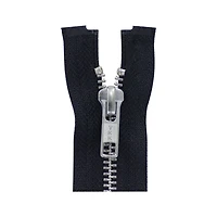 Costumakers One-Way Separating Zipper 75 cm (29.5), Black, #5 Silver Metal Teeth