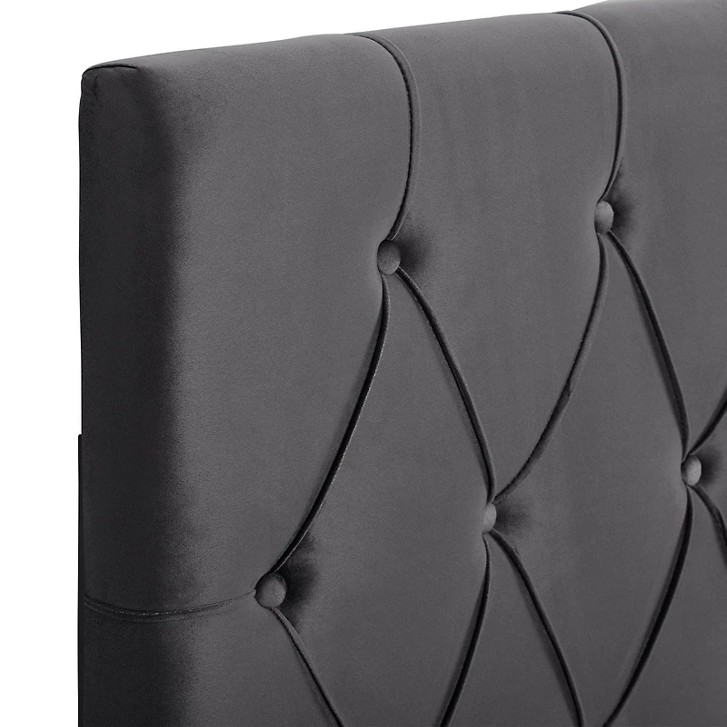 CorLiving Catalina Twin Size Diamond Tufted Velvet Headboard