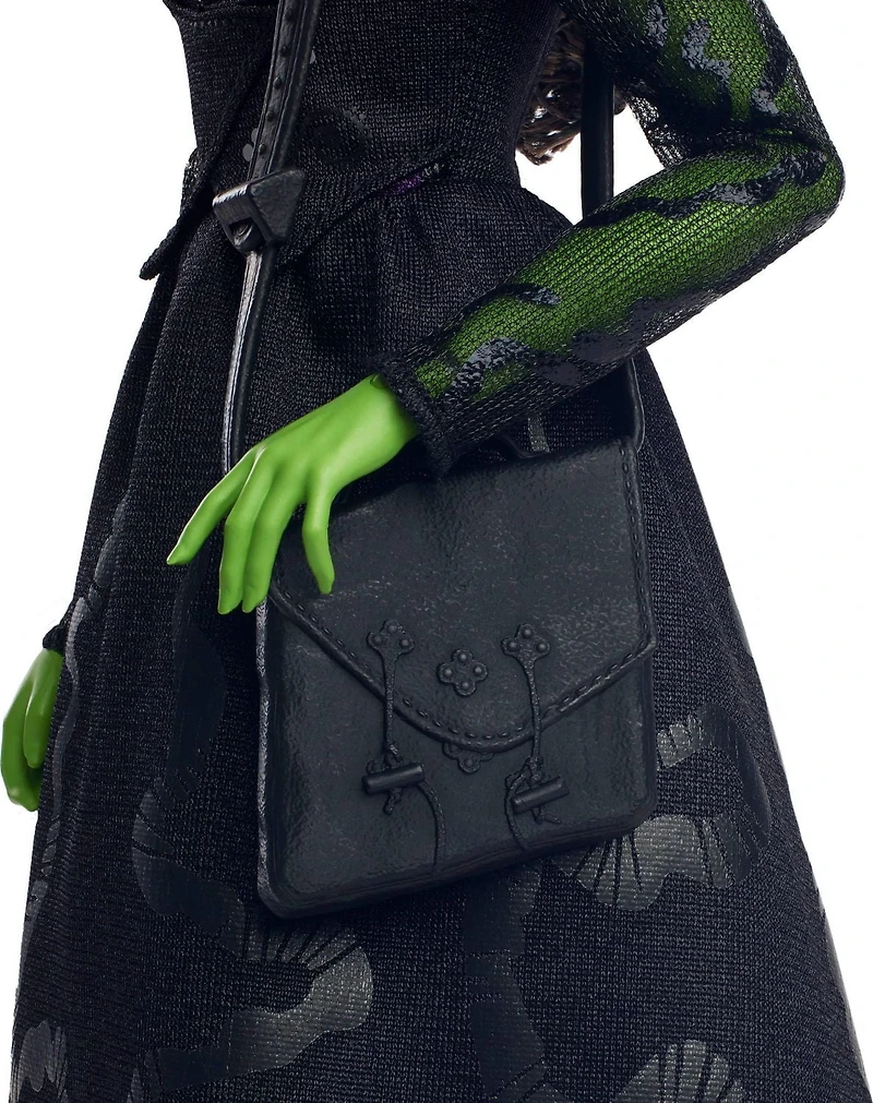 Universal Pictures Wicked Elphaba Fashion Doll & Accessories with Green Skin, Braided Black Hair, Posability & Removable Ballroom Look, Ages 4Y+