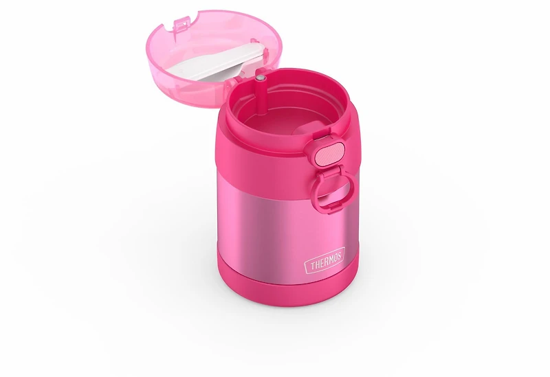 Thermos FUNtainer Pot alimentaire isolé sous vide en acier inoxydable avec dessus snack, 295 ml, rose