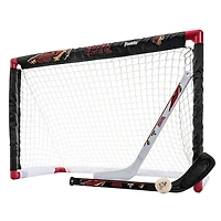 Franklin Sports Ensemble de mini hockey Coyotes de la NHL – But de hockey intérieur pour enfants, ballon, 2 mini bâtons de hockey