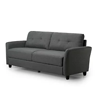 Zinus Ricardo 3-Seat Upholstered Sofa Couch with Tufted Cushions, Dark Grey