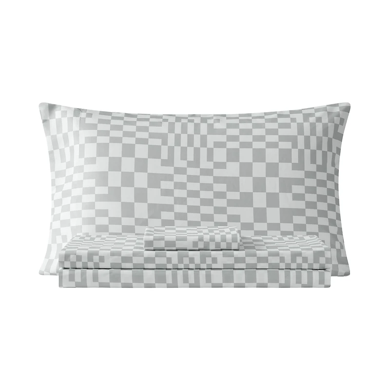 Bco Home 4 Pieces Ensemble de lit Rafraîchissant Gris 1 place/long