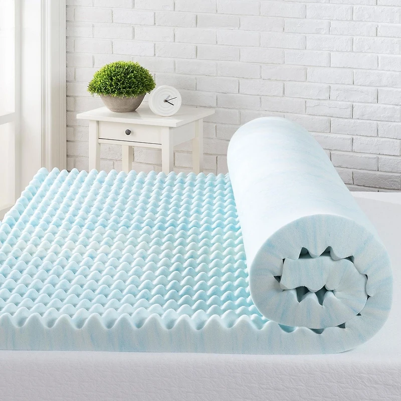 Zinus Spa Sensations 3 inch Swirl Cooling Gel Memory Foam Air Flow Mattress Topper