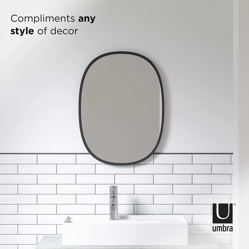 Umbra Hub Oval Wall Mirror,Black