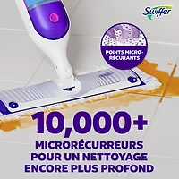 Trousse de nettoyage multisurfaces Swiffer SuperVadrouille pour le nettoyage des planchers parfum Frais la trousse comprend un balai SuperVadrouille 2recharges de coussins nettoyants 1sltin nettoyante