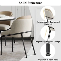 Noble House - Ensemble de 2 chaises modernes à pieds inclinés et réglables (beige)