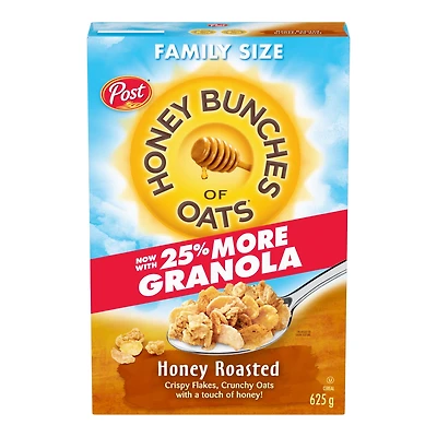 Post Honey Bunches of Oats Honey Roasted Cereal, Family Size, 625 g