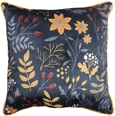 hometrends Blue Floral Decorative Pillow