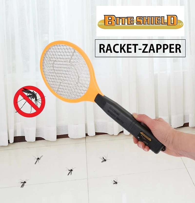 Bite Shield Raquette Zapper Électronique, Tue-Mouches et Insectes Efficace pour l'Extérieur