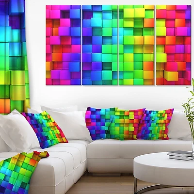 Impression sur toile « arc-en-ciel de boîtes colorées » Design Art