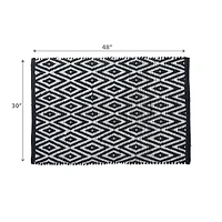 Handwoven Diamond Rug 30" X 48" Black