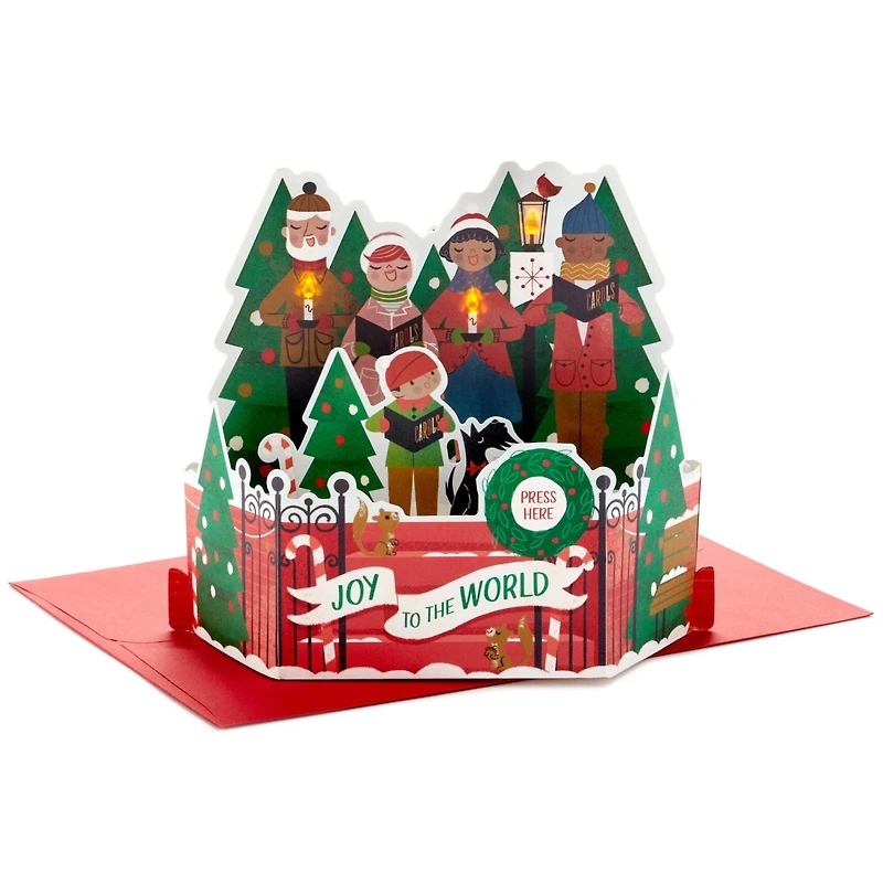 Hallmark Paper Wonder Musical 3D Pop-Up Christmas Card with Light (Carolers, Plays "Joy to the World")