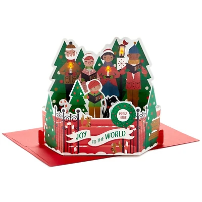 Hallmark Paper Wonder Musical 3D Pop-Up Christmas Card with Light (Carolers, Plays "Joy to the World")