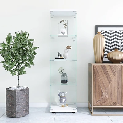 Vitrine en verre Noble House à 4 étagères avec porte