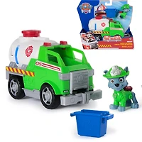 Pat' Patrouille Mission pompiers : Camion-citerne de pompiers Rocky avec figurine articulée, pince et camion, jouets pour garçons et filles à partir de 3 ans