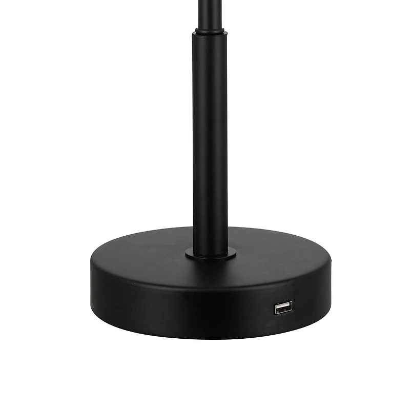 hometrends 20"H Black with USB Charging Port Lamp Base