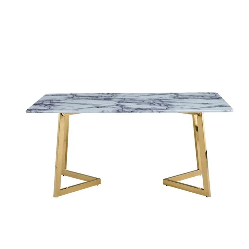 Heavenly Collection White Marble Table Dining Table
