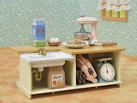 Calico Critters Kitchen Island, Dollhouse Furniture and Accessories with "Working" Features