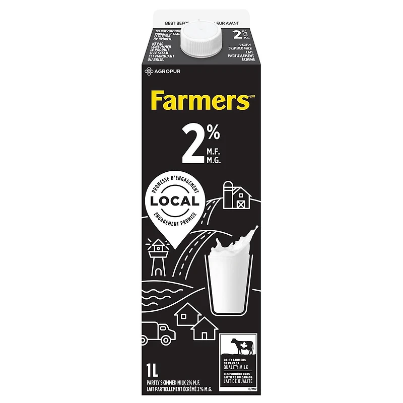 Farmers Partly Skimmed 2% Milk 1L