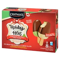 Chapman's Holiday Moments Gingerbread & Mint Ice Cream Bars in a Box, 8 x 55mL