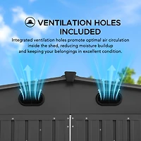 Sunjoy 10 ft. x 20 ft. Remise extérieure, abri de voiture, gris foncé