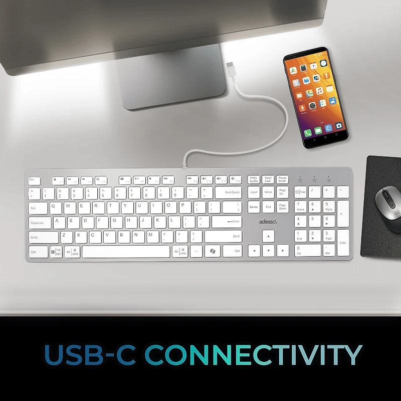 Clavier de bureau à commutateur ciseaux multi-OS (blanc)