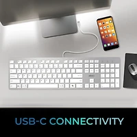 Clavier de bureau à commutateur ciseaux multi-OS (blanc)