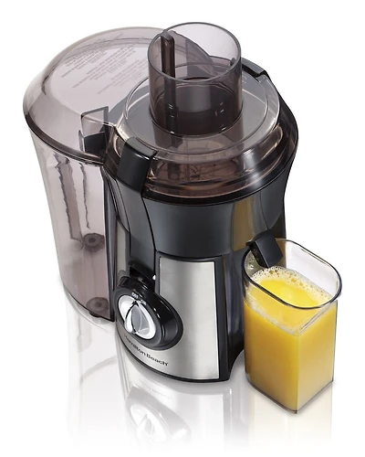 Hamilton Beach Health Smart Juice Extractor, 800 Watts, 3" Big Mouth Chute, Black, 67608Z