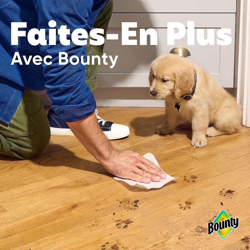 Essuie-tout Bounty Sur mesure, blanc, 4 rouleaux doubles par rouleau 4CT