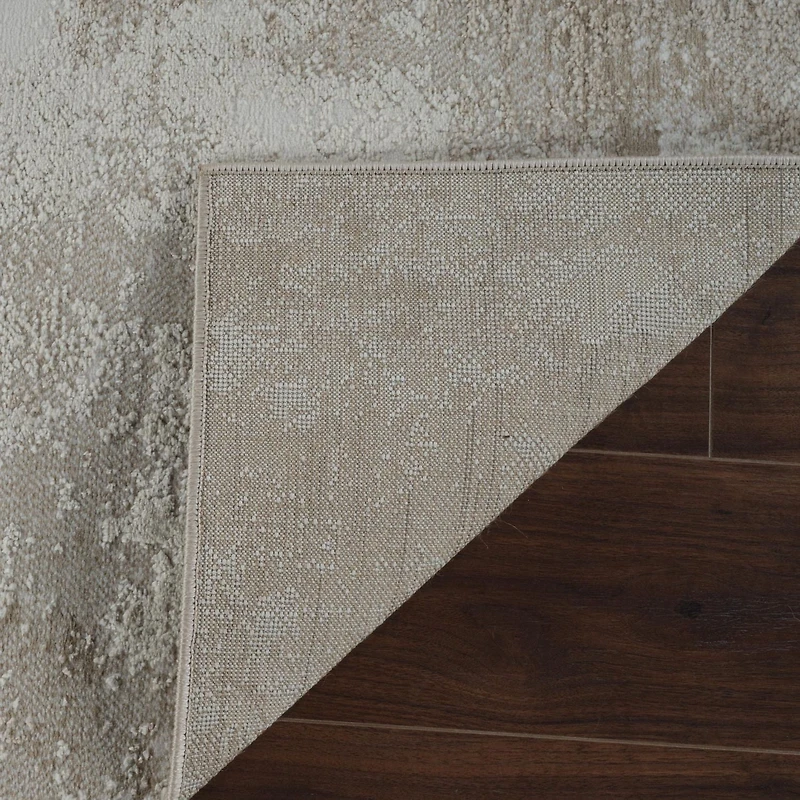 Tapis d'interieur abstrait Rug Branch Nomad, beige creme, moderne - Salon, chambre, salle a manger et cuisine<br>