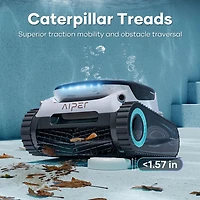 Aiper Scuba N1 Pro Robot nettoyeur de piscine sans fil pour piscines enterrées jusqu'à 2150m², aspirateur de piscine avec capteurs infrarouges