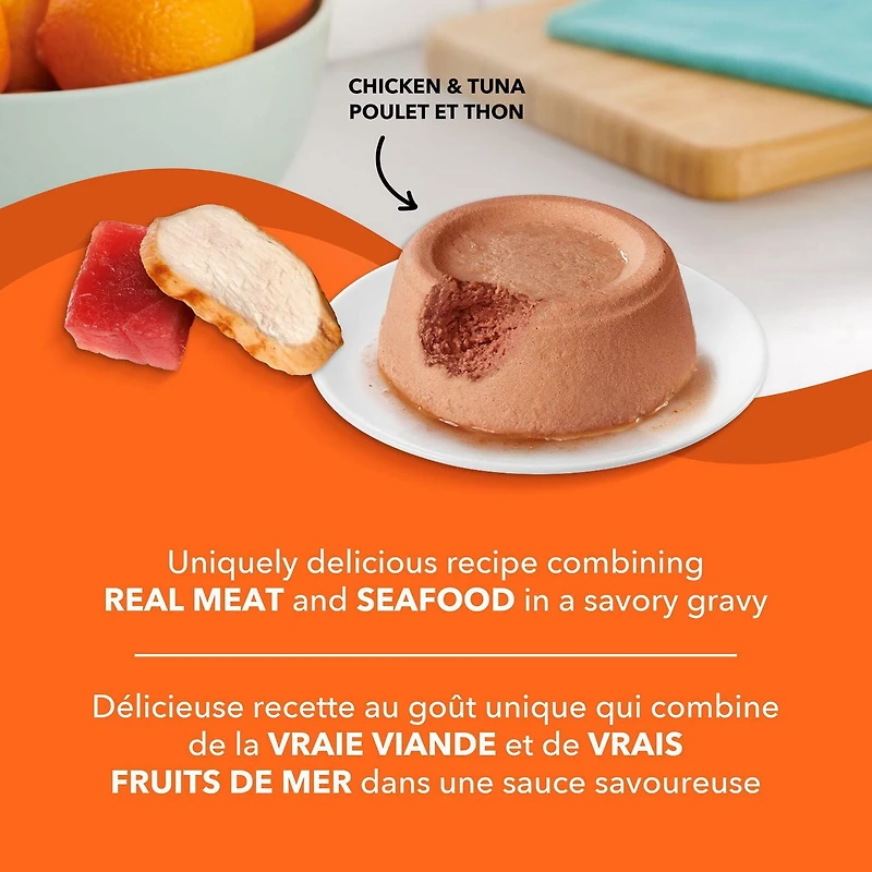 Meow Mix Cat Food Pâté in Gravy with Real Chicken & Tuna 78g