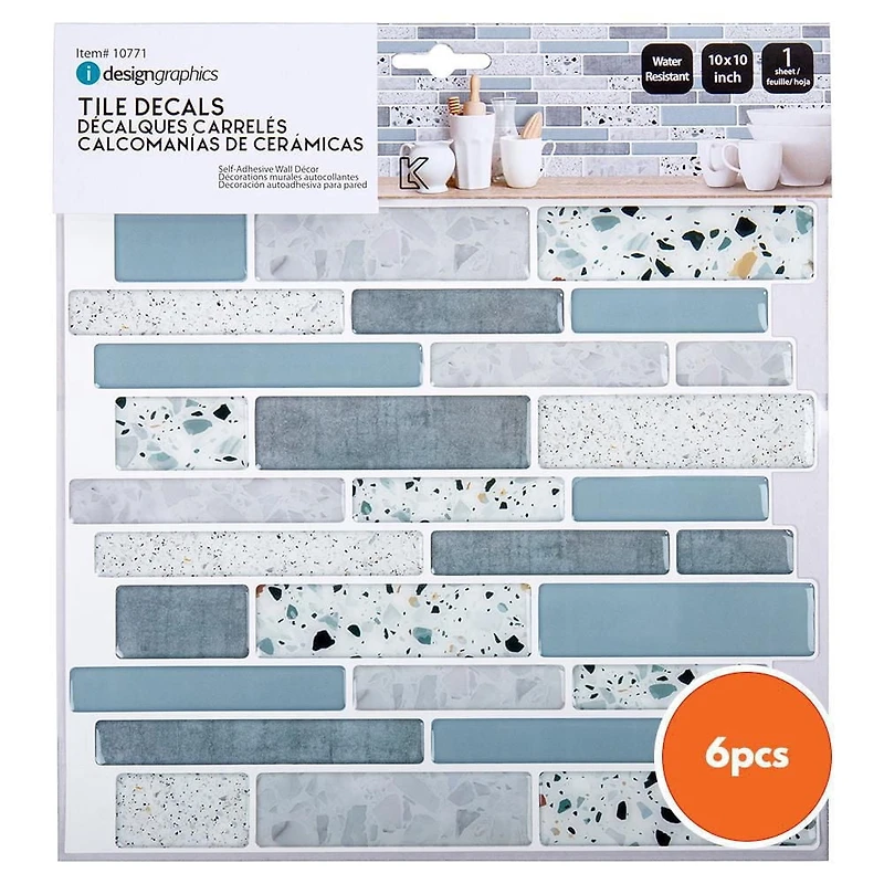Truu Design Carreaux muraux décoratifs à peler et coller en pâte de terrazzo