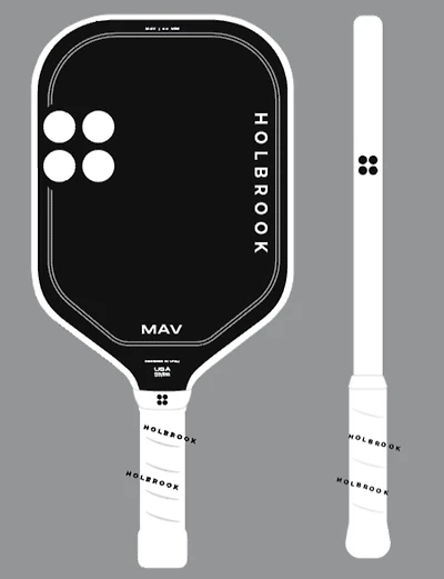 Holbrook Mav Pickleball Paddle | Carbon Fiber Surface, Power, Control, Spin, Polypropylene Honeycomb Core |16 mm | Black
