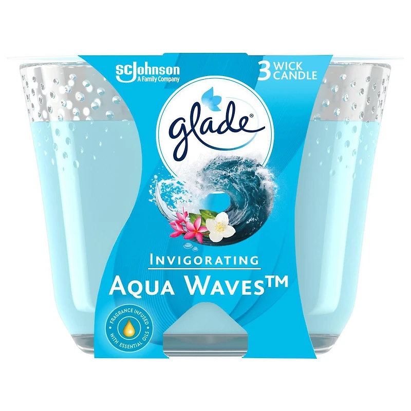 Glade® Chandelle parfumée, Vagues d’eau vivifiantes 1 pièce