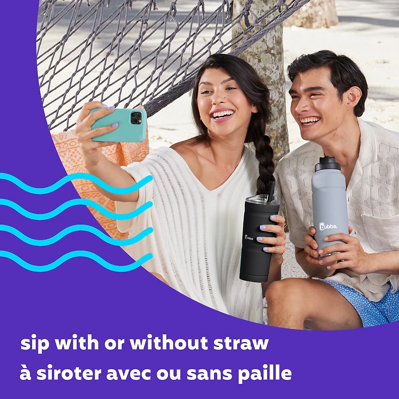 bubba Envy S Tumbler, Insulated Stainless Steel Water Bottle with Straw Lid, Licorice