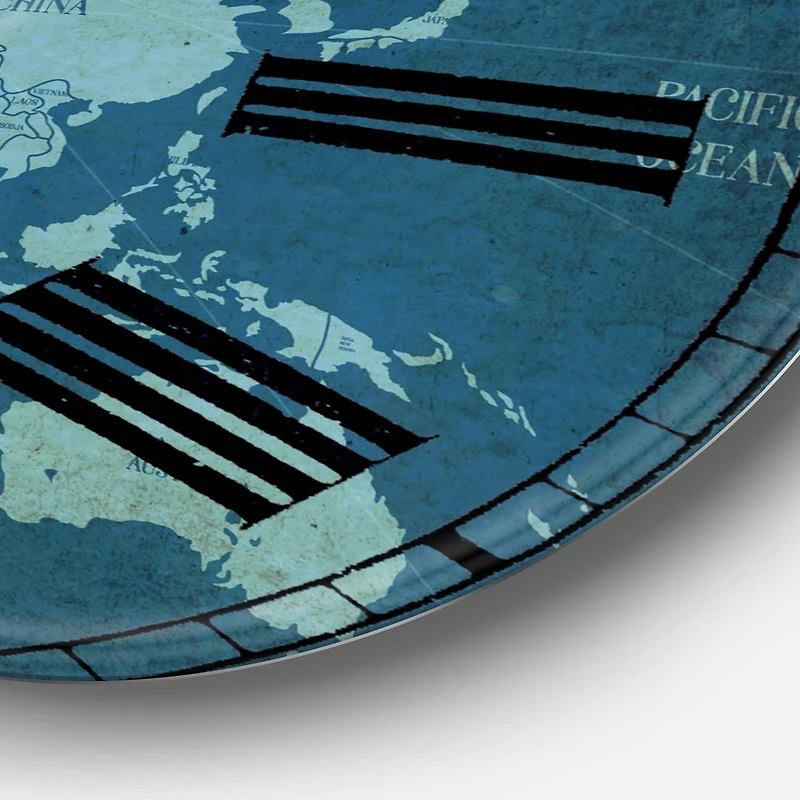 Designart Carte du monde en ardoise II horloge murale